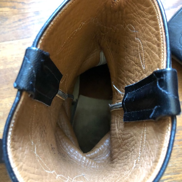 Lucchese Italian Leather Good Year Soles Black Cowboy Boots - Picture 3 of 6